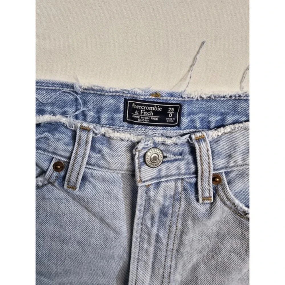 Abercrombie Fitch Women's Denim Shorts 25 0 Cut‎ Off Annie Hi-rise Short Blue